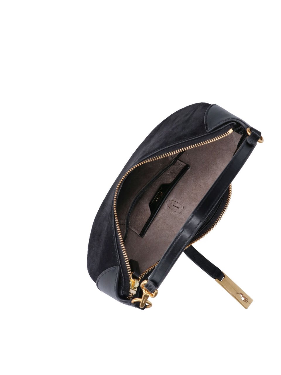 Ralph Lauren Black Polo ID Vachetta Suede Bag Zwart