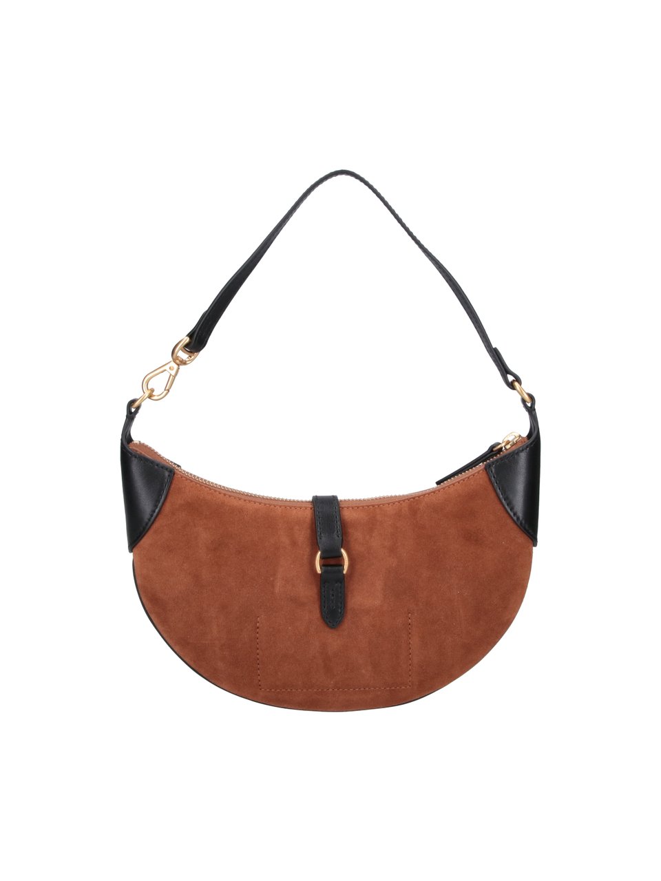 Ralph Lauren Crescent-Shaped Brown Calf Suede Shoulder Bag Bruin