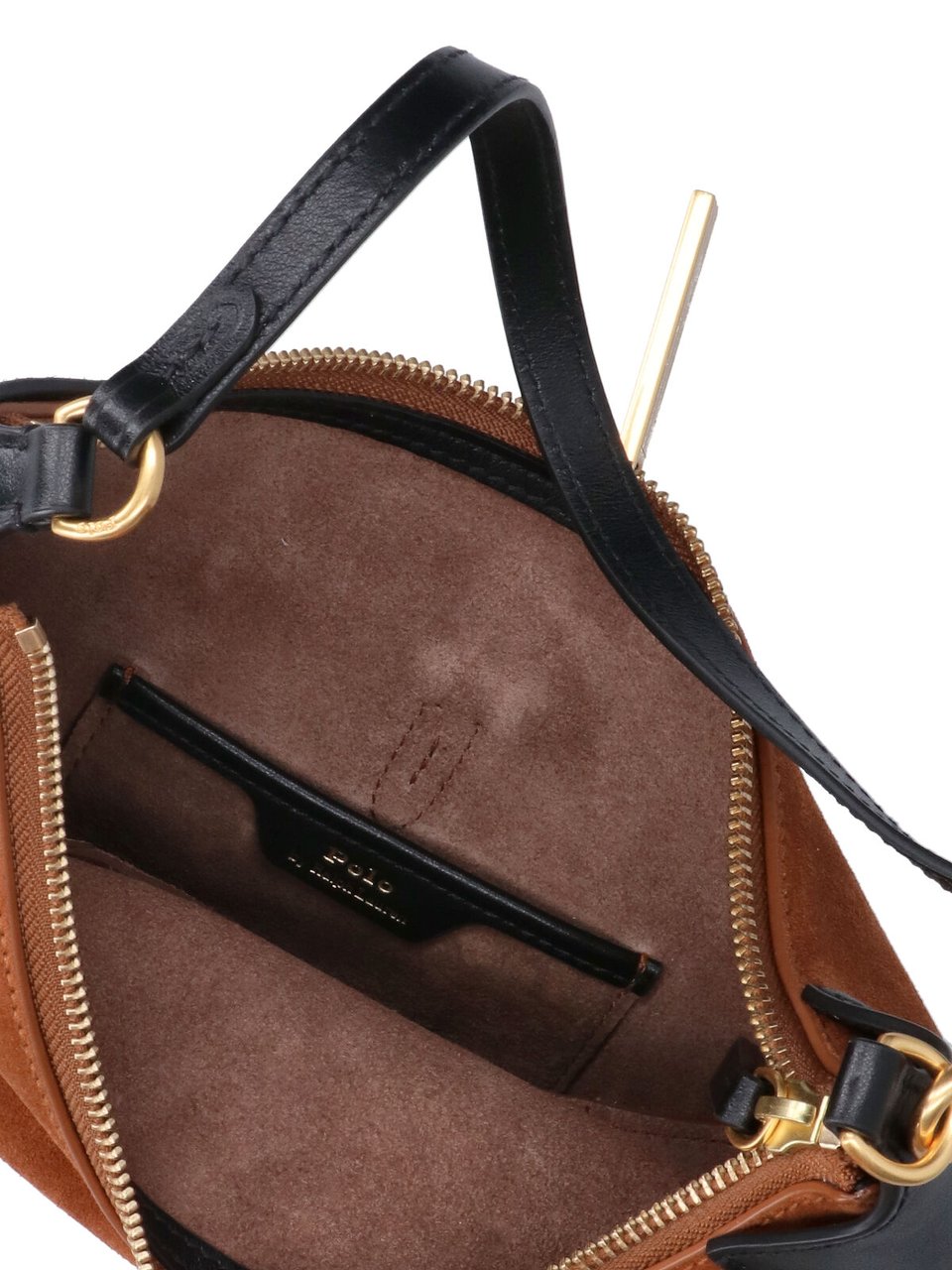 Ralph Lauren Crescent-Shaped Brown Calf Suede Shoulder Bag Bruin