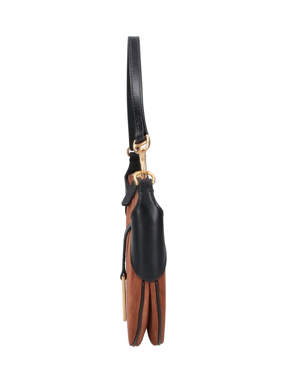 Ralph Lauren Crescent-Shaped Brown Calf Suede Shoulder Bag Bruin