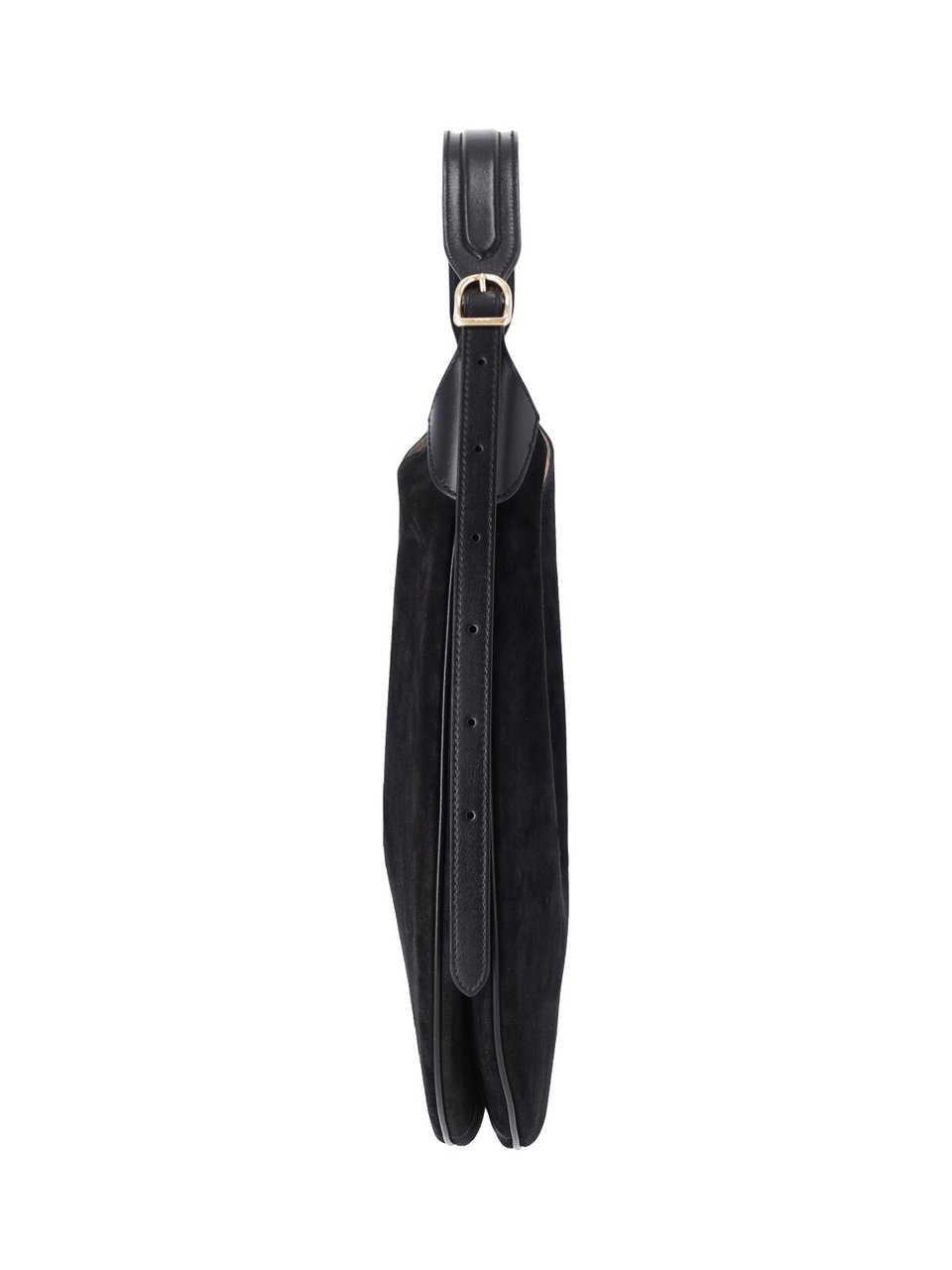 Ralph Lauren Large Black Suede Shoulder Bag Zwart