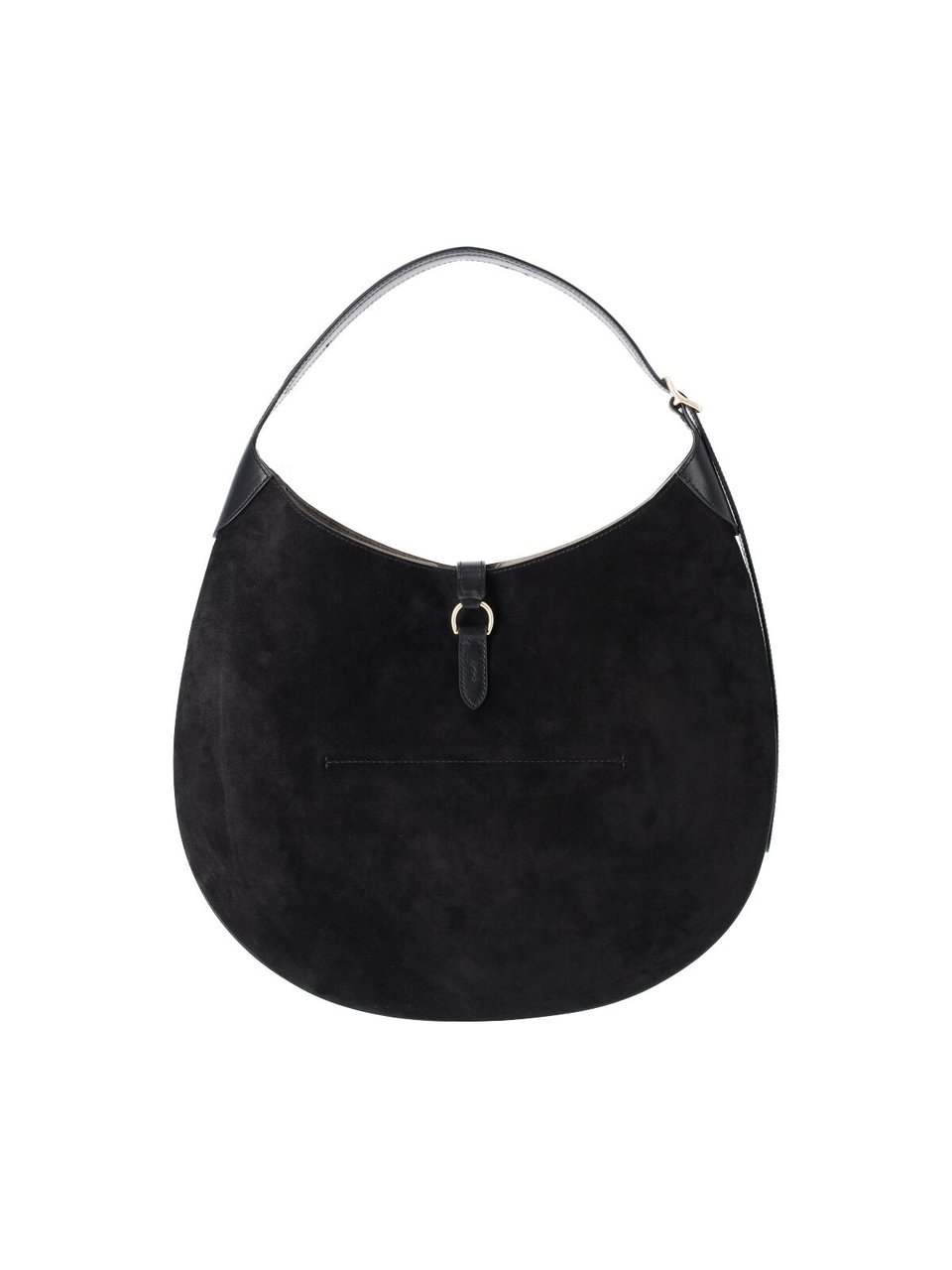 Ralph Lauren Large Black Suede Shoulder Bag Zwart