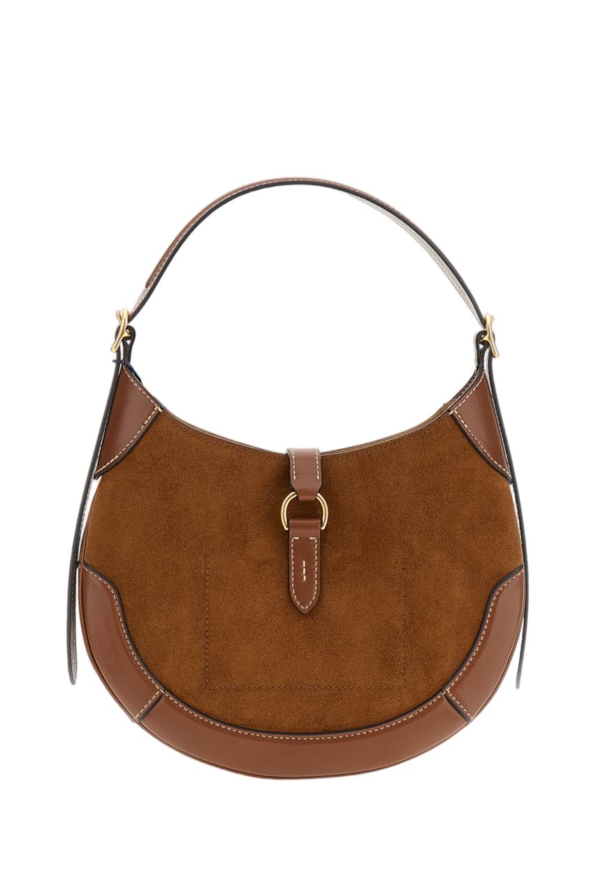 Ralph Lauren Brown Polo ID Suede Bag Bruin