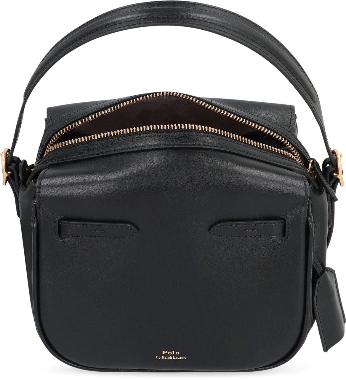 Ralph Lauren Polo ID Mini leather handbag Zwart