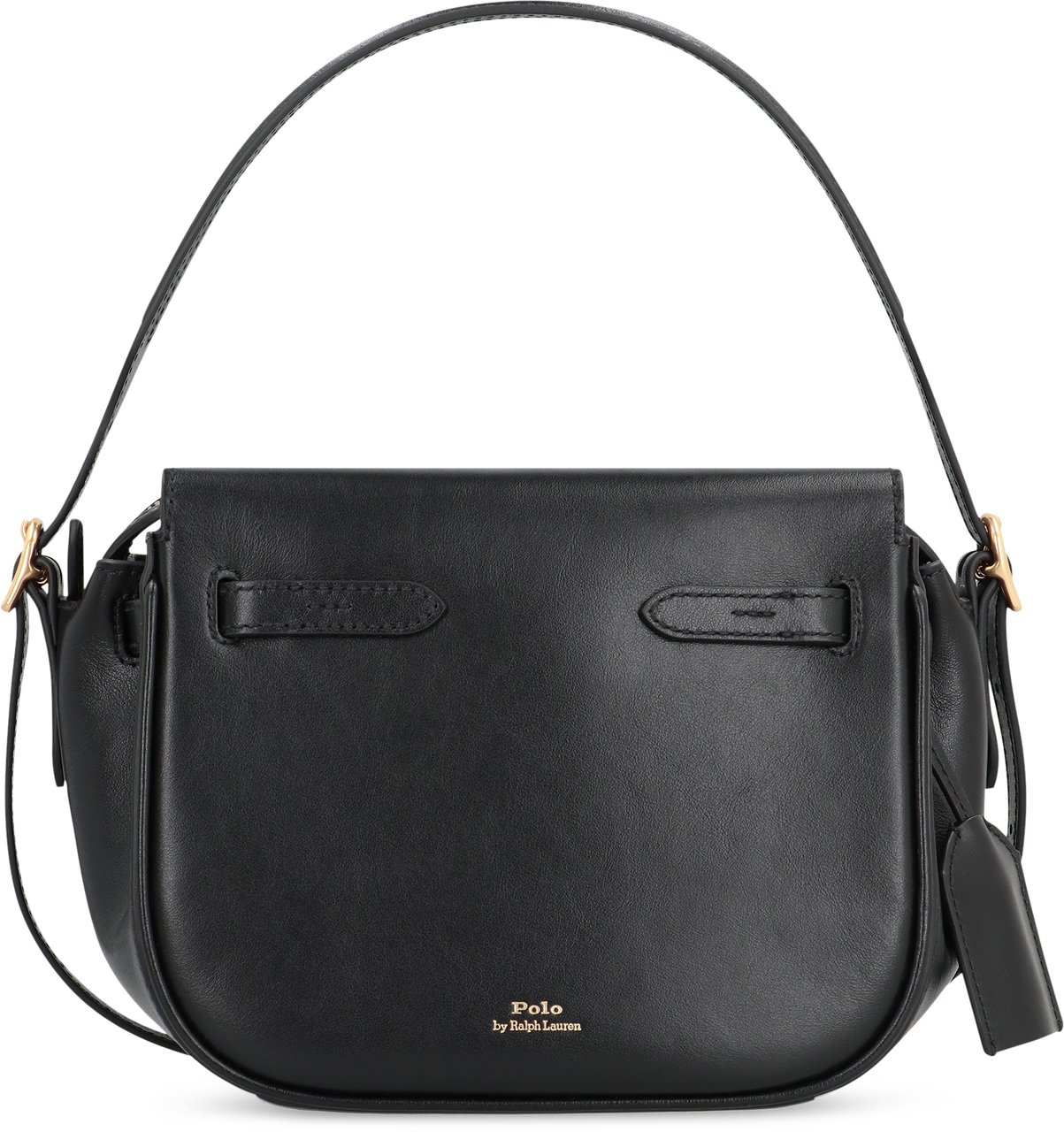 Ralph Lauren Polo ID Mini leather handbag Zwart