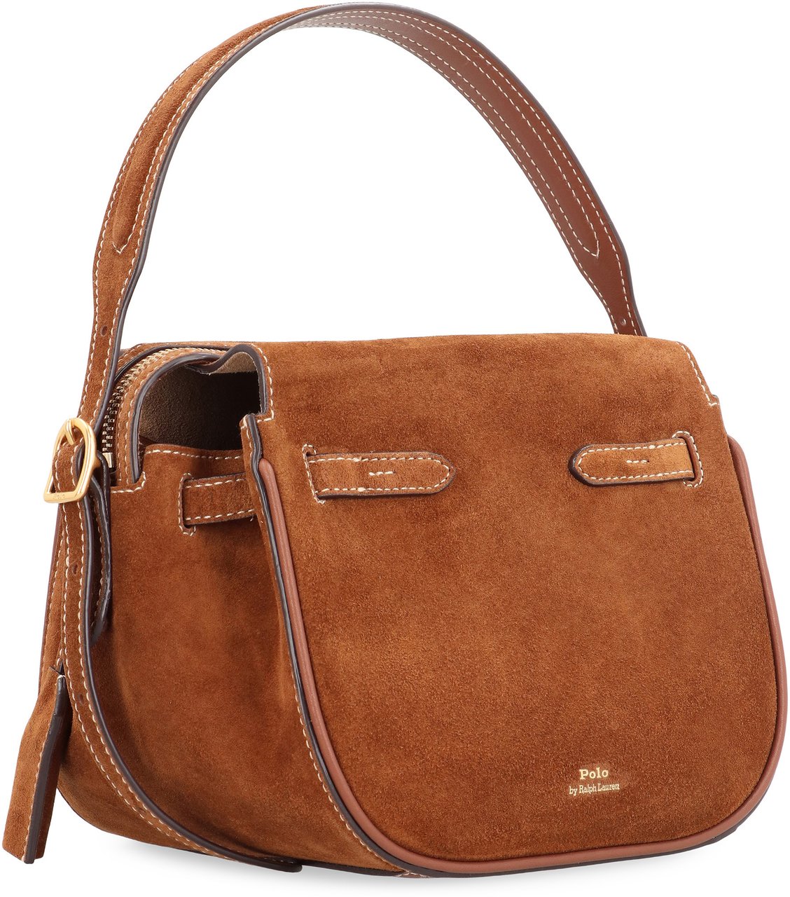 Ralph Lauren Polo ID Suede handbag Bruin