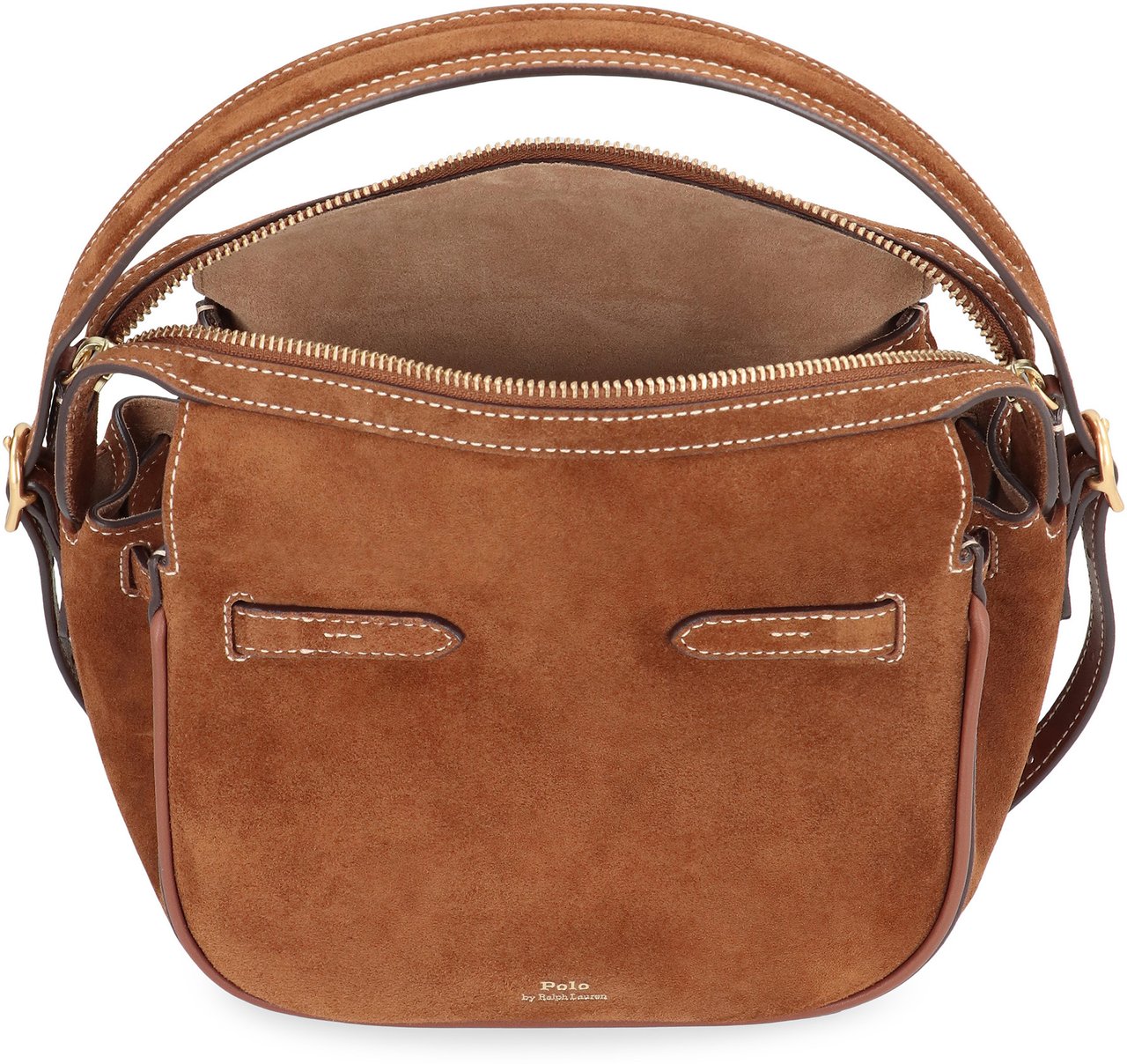 Ralph Lauren Polo ID Suede handbag Bruin