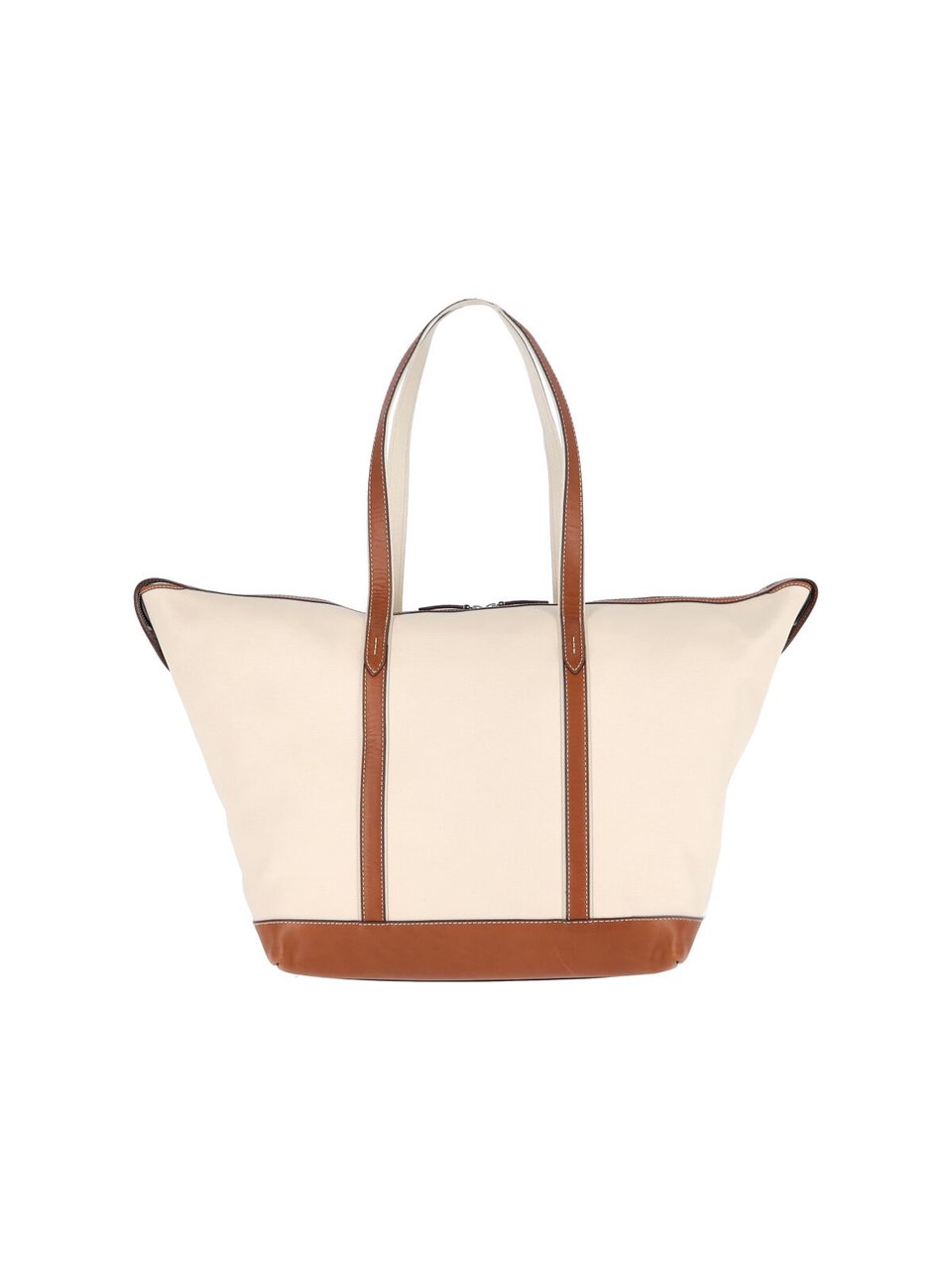 Ralph Lauren Beige Logo Cotton-Blend Tote Bag Neutraal