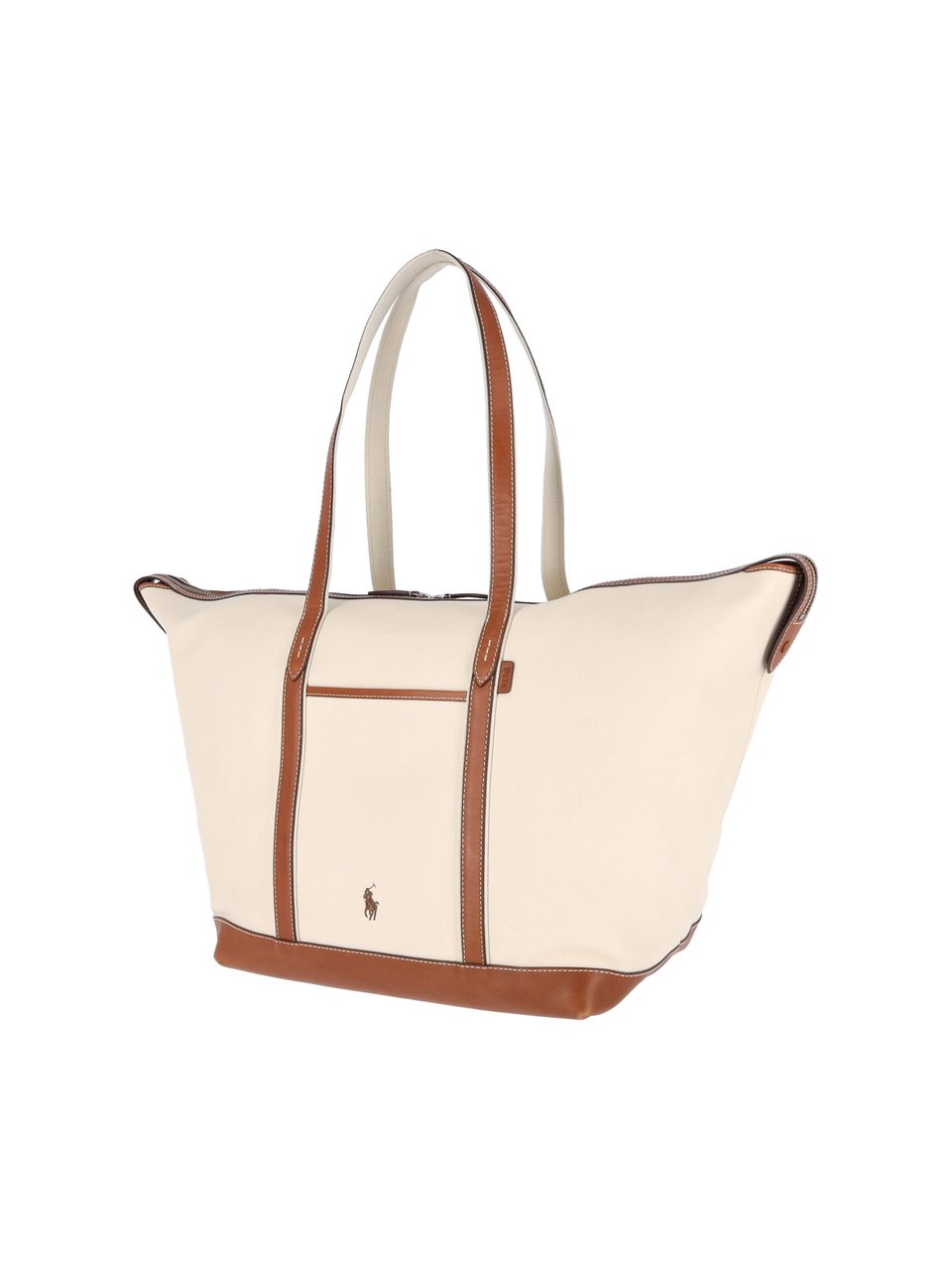 Ralph Lauren Beige Logo Cotton-Blend Tote Bag Neutraal