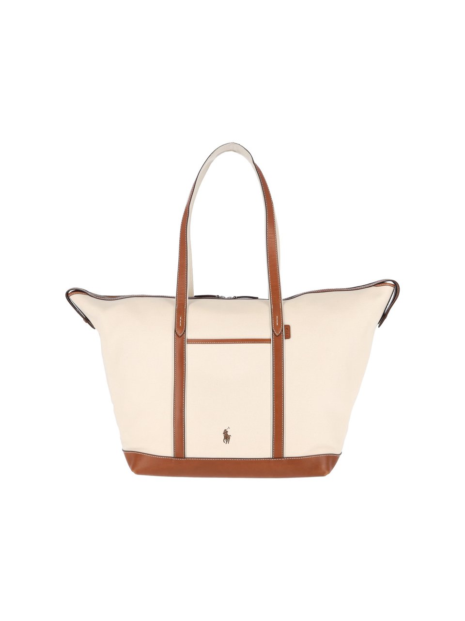 Ralph Lauren Beige Logo Cotton-Blend Tote Bag Neutraal