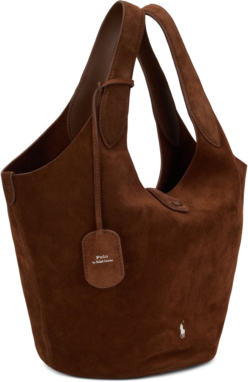 Ralph Lauren Suede leather tote bag Bruin