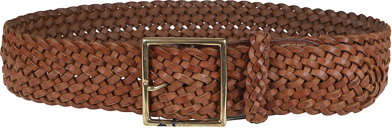 Ralph Lauren POLO RALPH LAUREN 50MM SQ BRD-BELT-MEDIUM Maroon