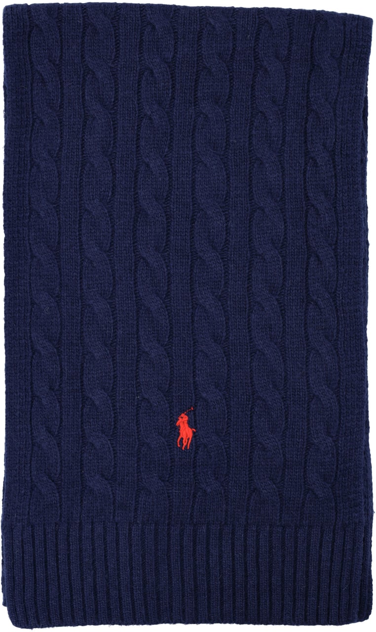 Ralph Lauren Cable Knit Scarf Blu Blauw