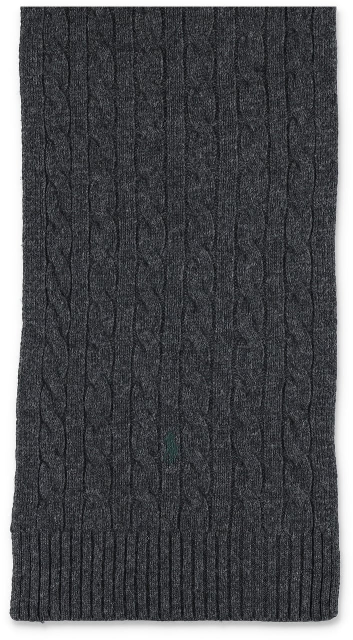 Ralph Lauren Cable Knit Scarf Dk Grey Grijs