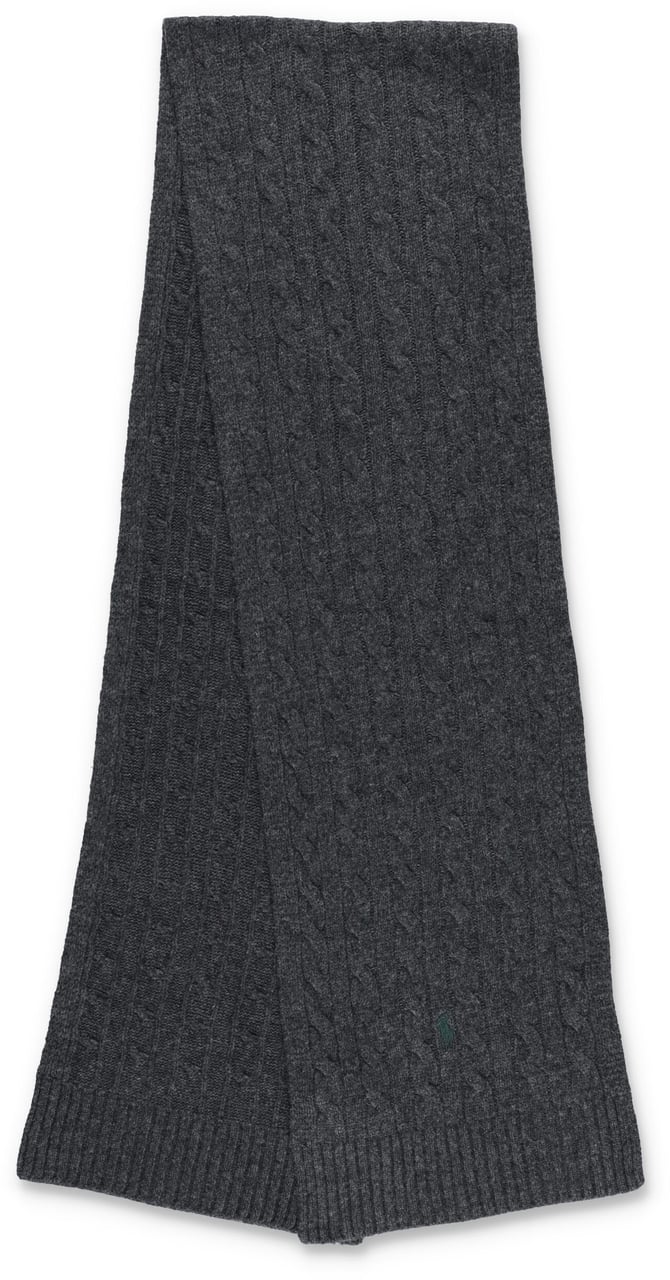 Ralph Lauren Cable Knit Scarf Dk Grey Grijs