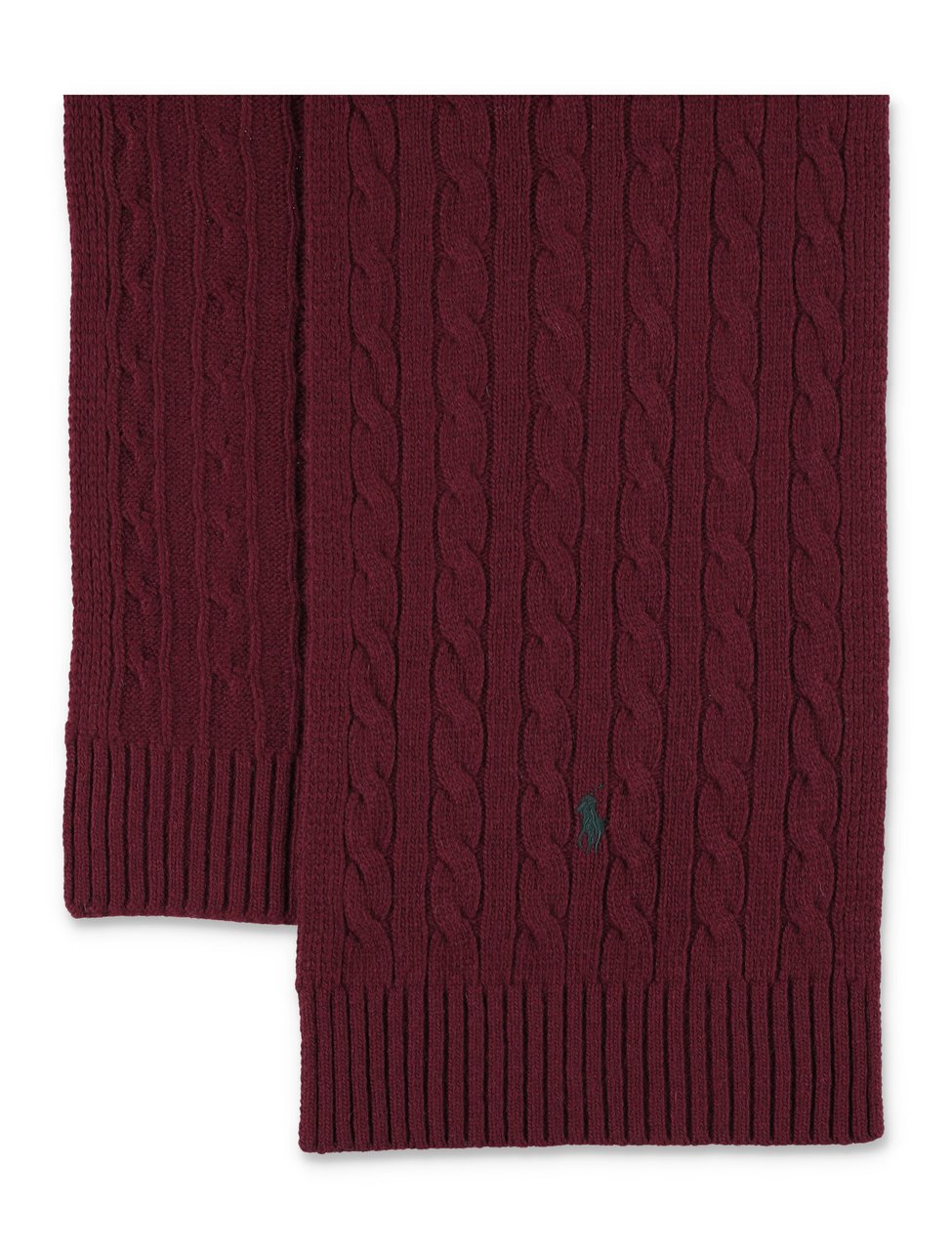 Ralph Lauren Cable Knit Scarf Wine Rood