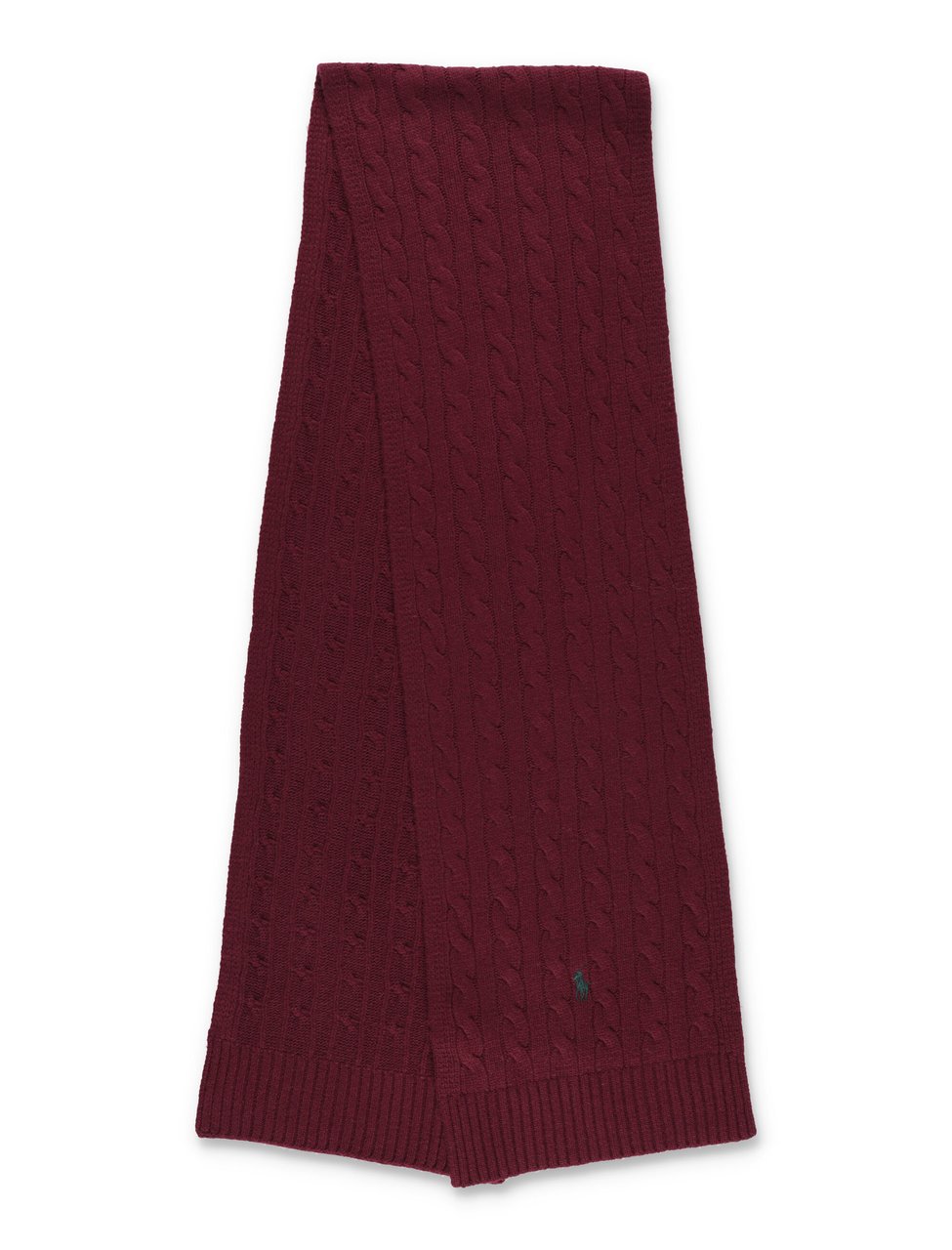 Ralph Lauren Cable Knit Scarf Wine Rood