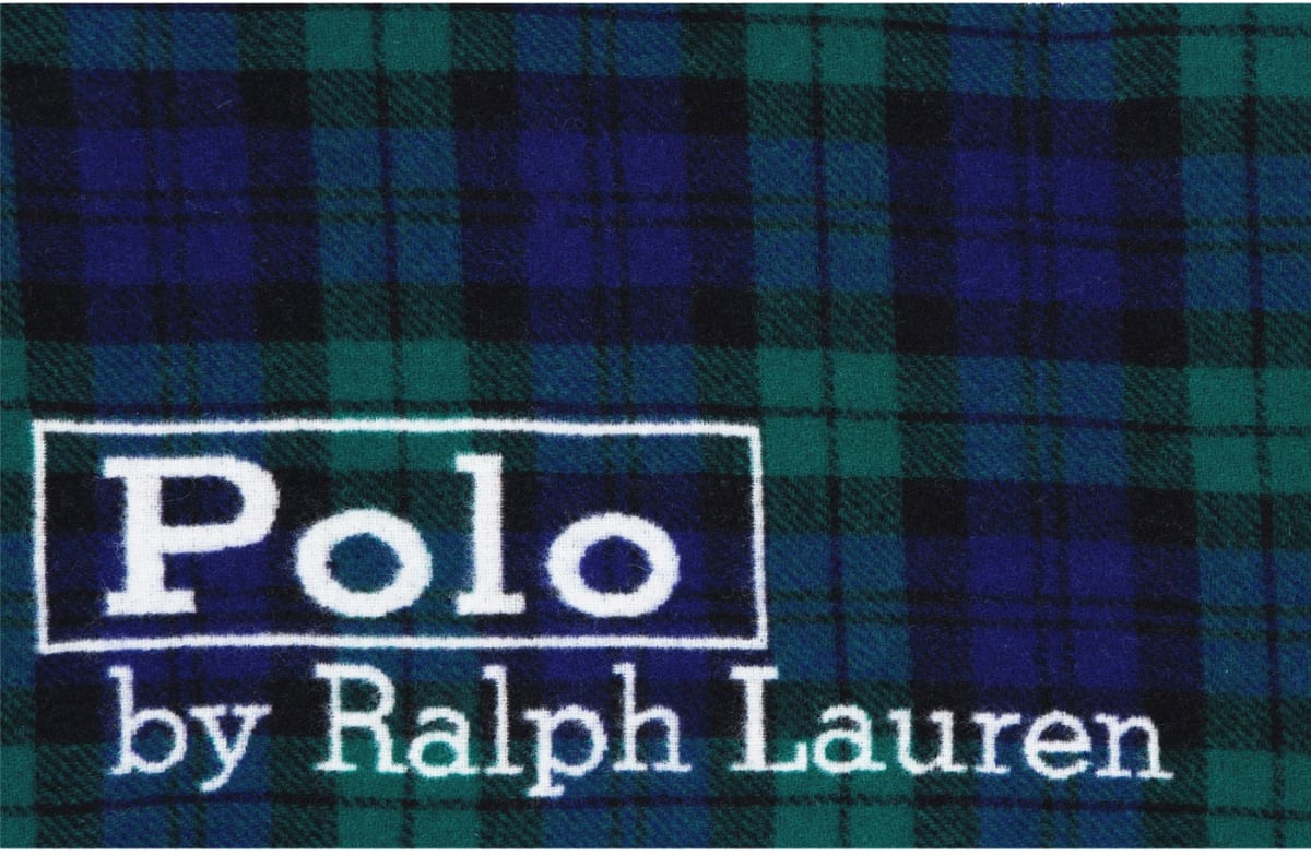 Ralph Lauren Knitted Tartan Logo Scarf Divers