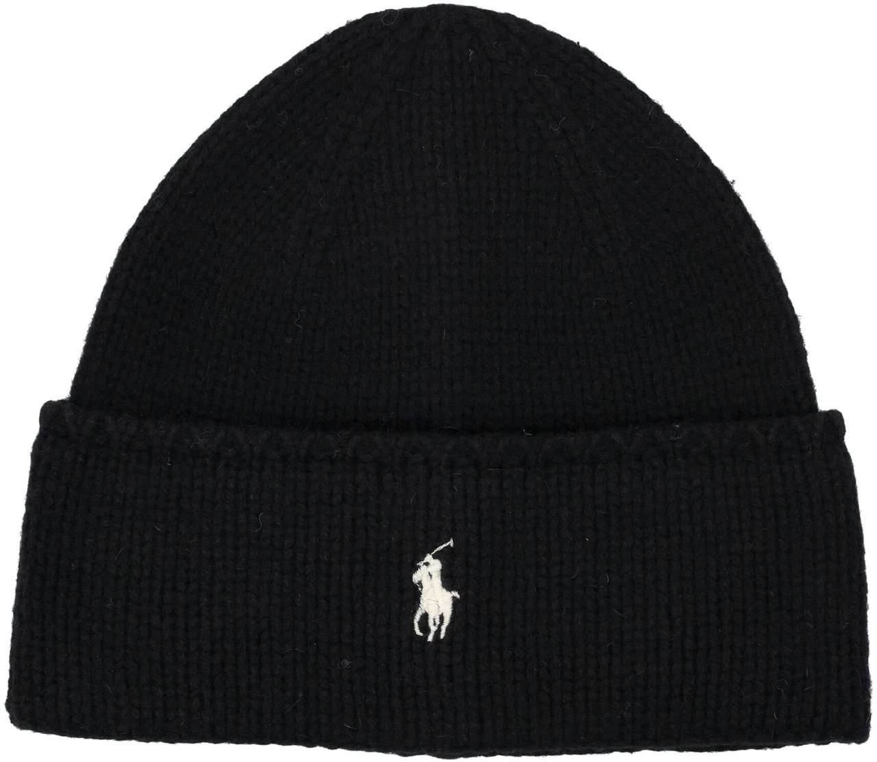 Ralph Lauren Pony Beanie-Hat-Cold Weather Nero Zwart