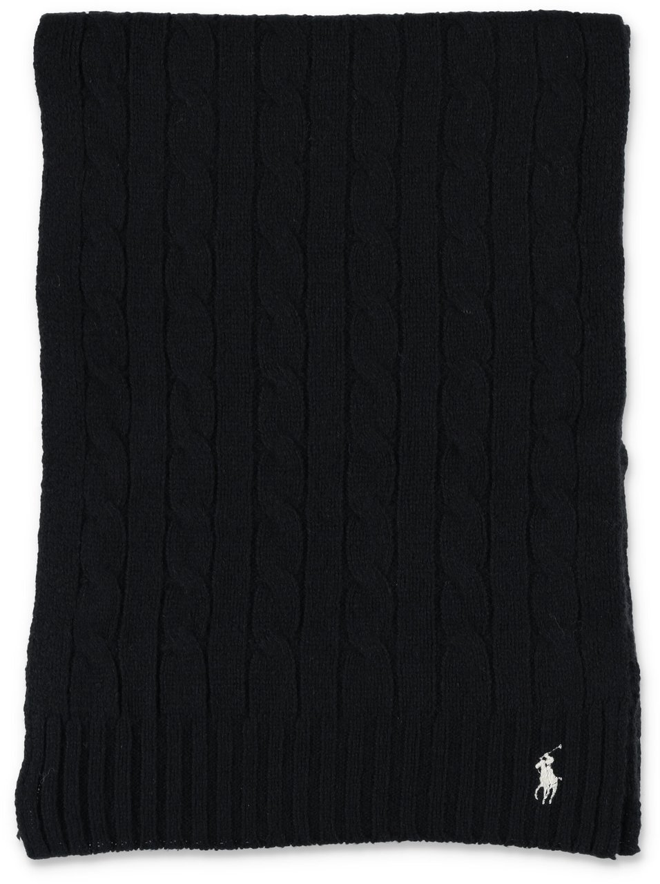 Ralph Lauren Polo Ralph Lauren Cable Wool-Cashmere Scarf Zwart