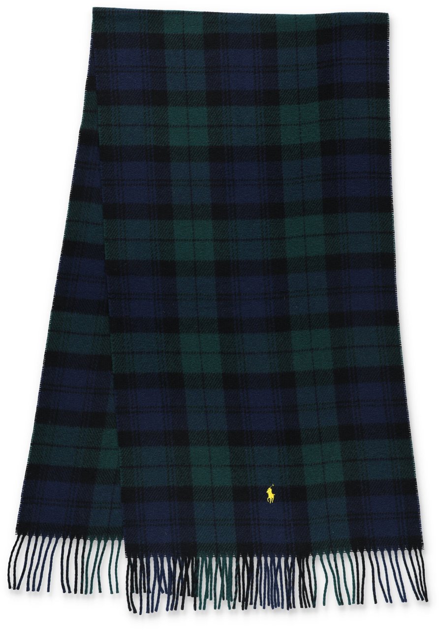 Ralph Lauren Scarf Check Blue Green Check Blauw