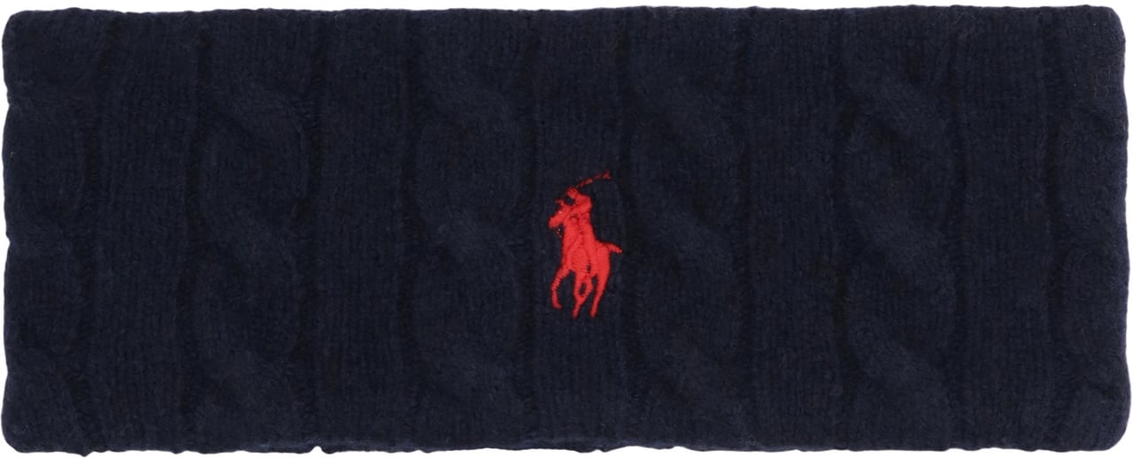 Ralph Lauren Knitted headband with logo Blauw