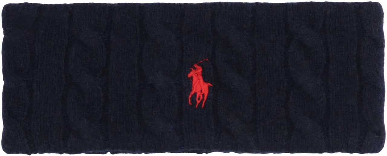Ralph Lauren Knitted headband with logo Blauw