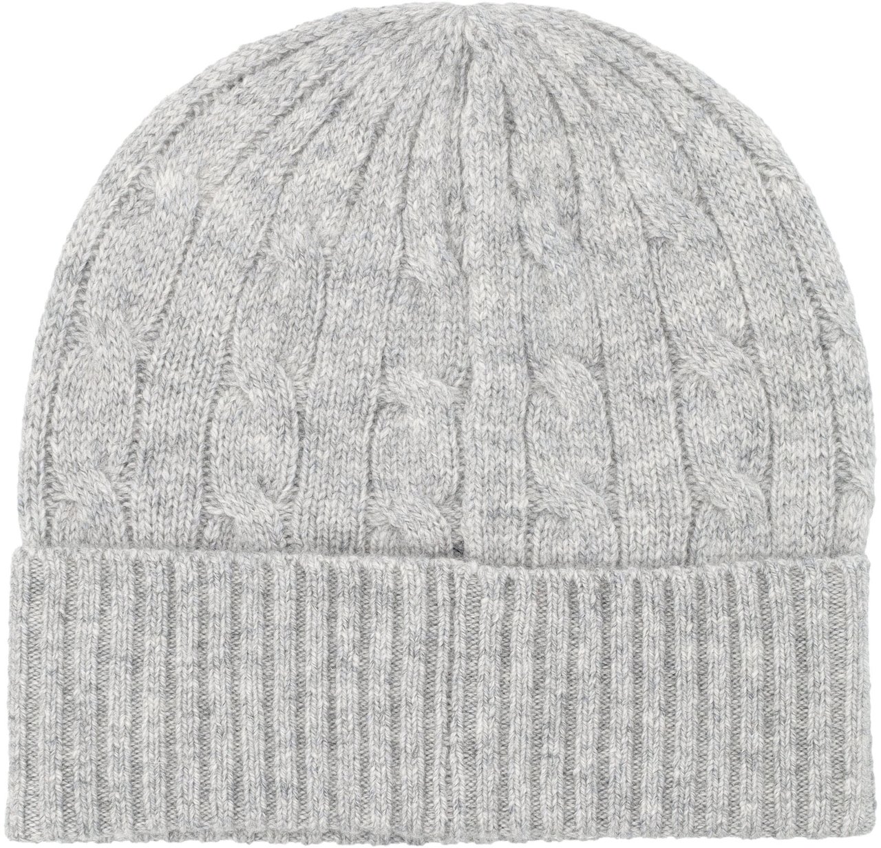 Ralph Lauren Wool Cable Beanie Pony Soft Grey Grijs