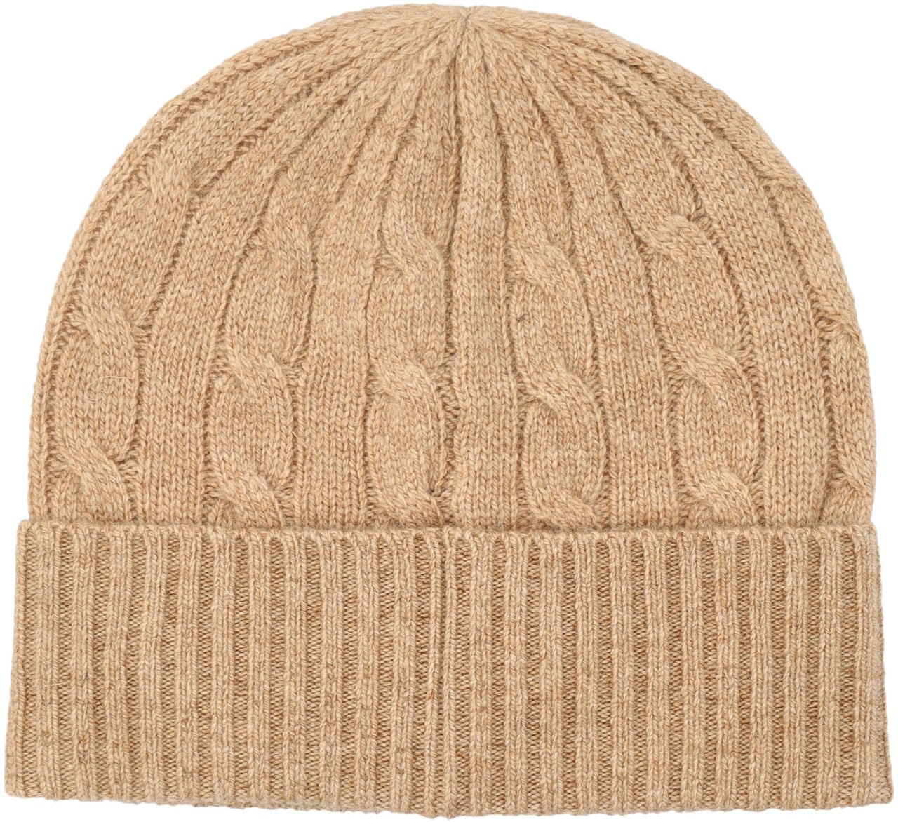 Ralph Lauren Wool Cable Beanie Pony Marrone Bruin