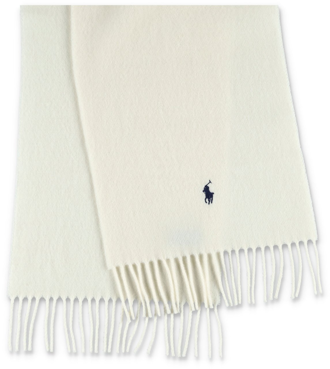 Ralph Lauren Fringed Scarf Pony Bianco Wit