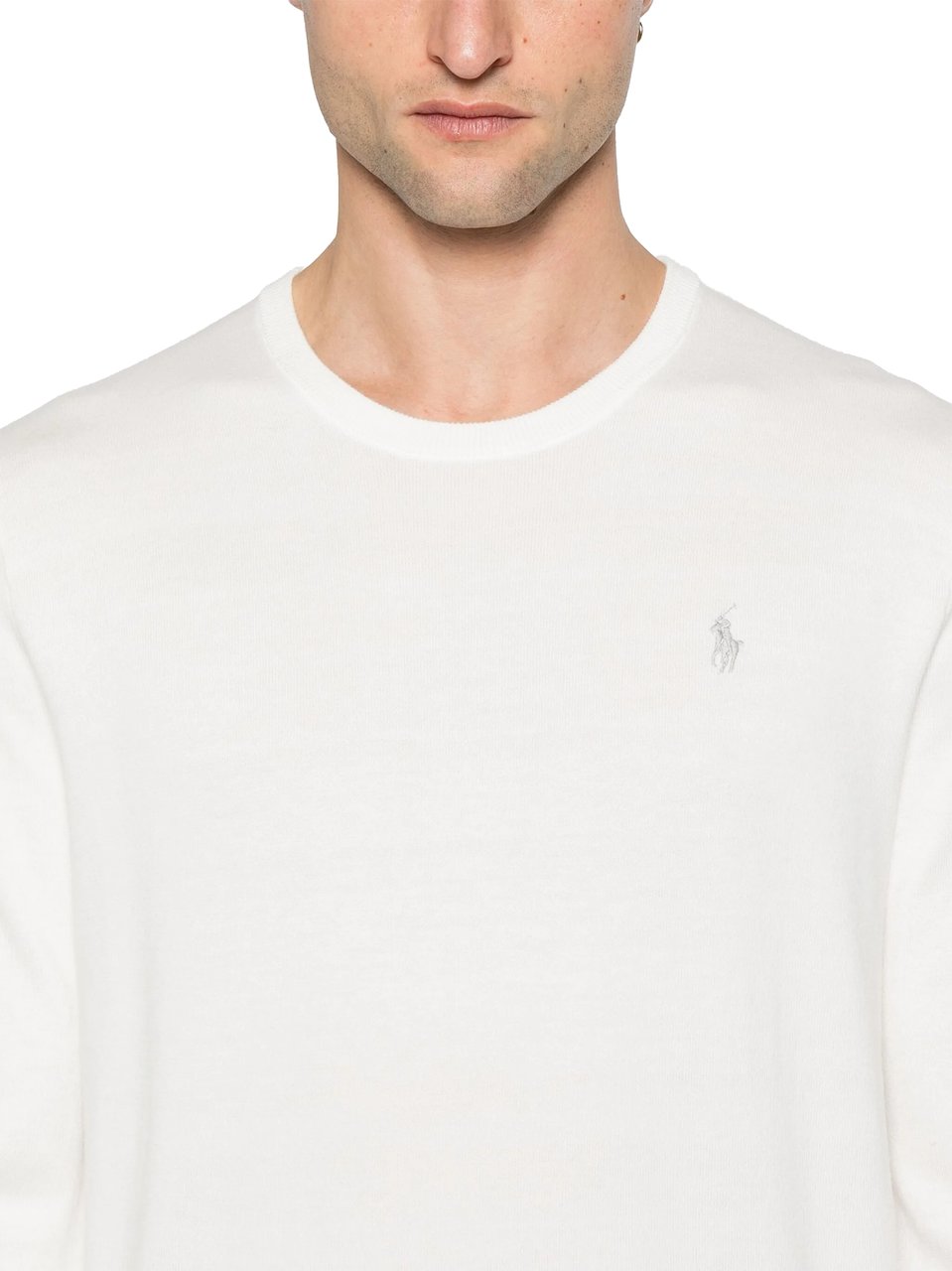 Ralph Lauren Neutral Pullover Minimalist Crew Neck Sweater Wit