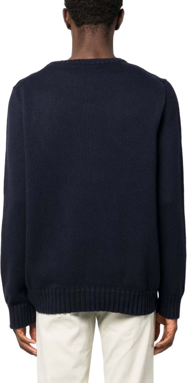Ralph Lauren Navy Pullover Flag Motif Cotton Pullover Zwart