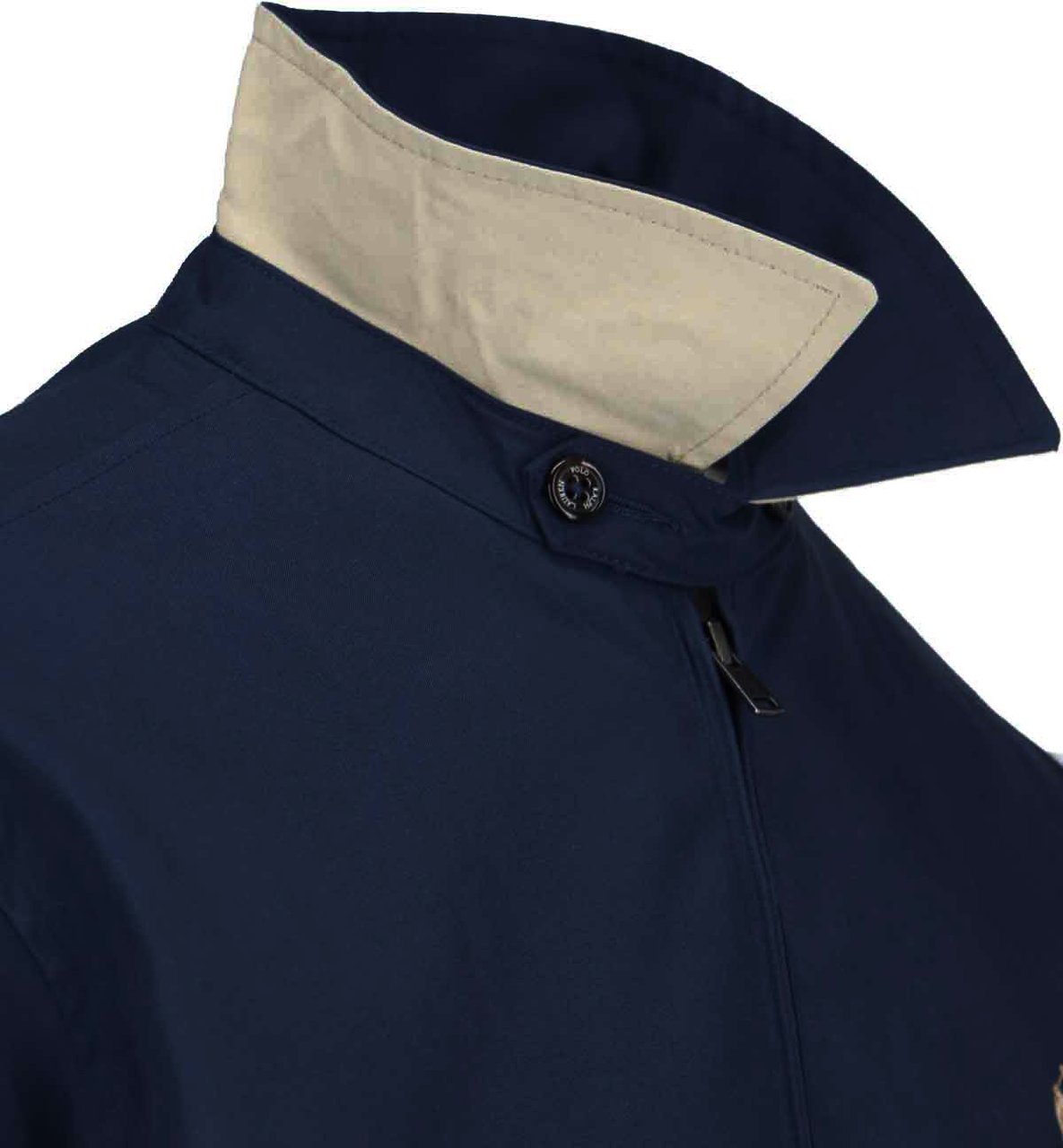 Ralph Lauren Structured Front Button Jacket With Pointed Collar Zwart