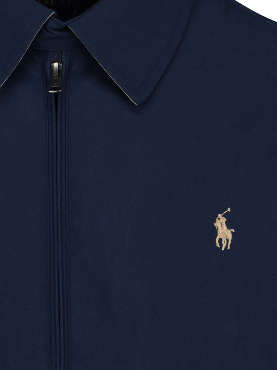 Ralph Lauren Structured Front Button Jacket With Pointed Collar Zwart