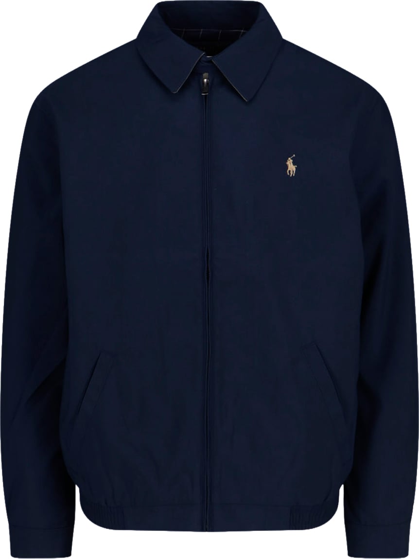 Ralph Lauren Structured Front Button Jacket With Pointed Collar Zwart