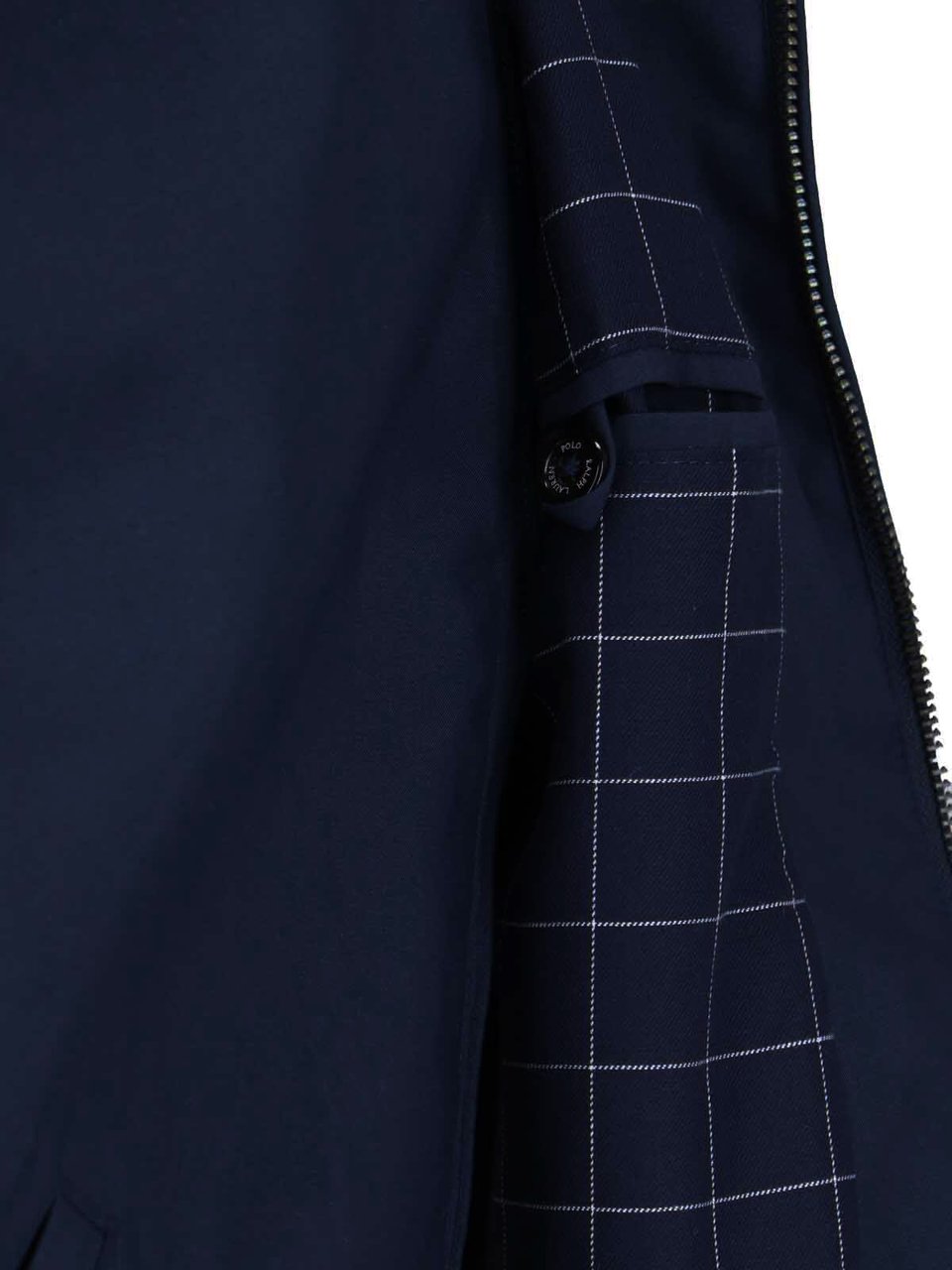 Ralph Lauren Structured Front Button Jacket With Pointed Collar Zwart