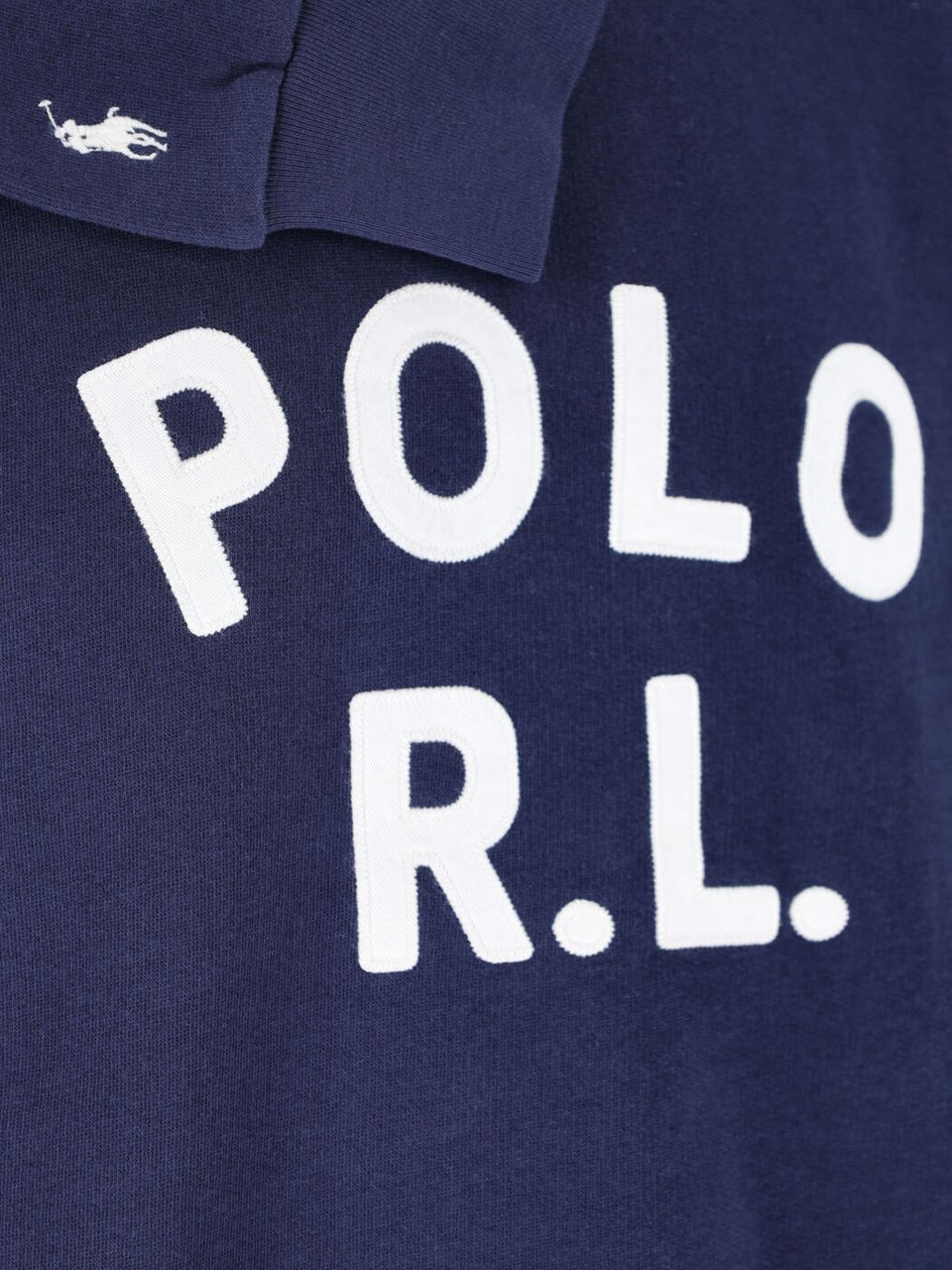 Ralph Lauren Navy Blue Crewneck Cotton Blend Sweatshirt Blauw