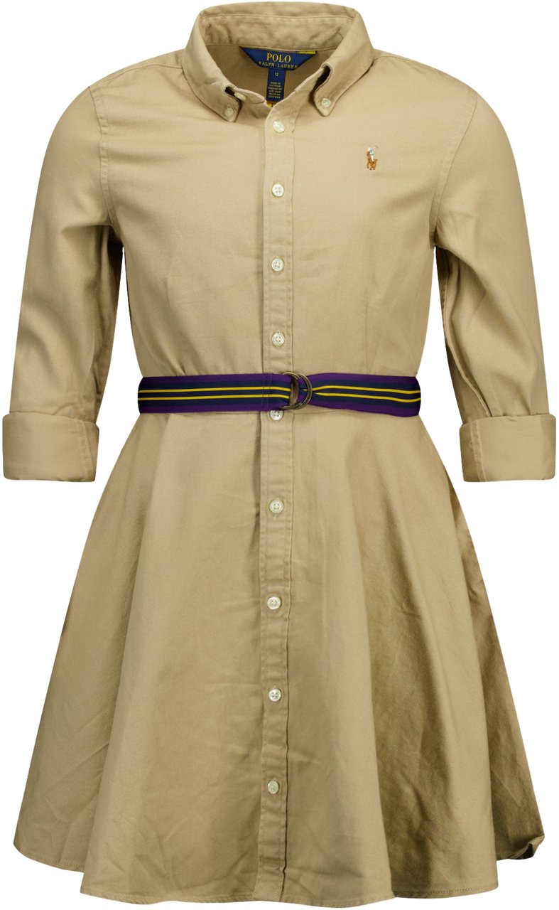 Ralph Lauren Ralph Lauren Kinder Meisjes Jurk In Khaki Groen