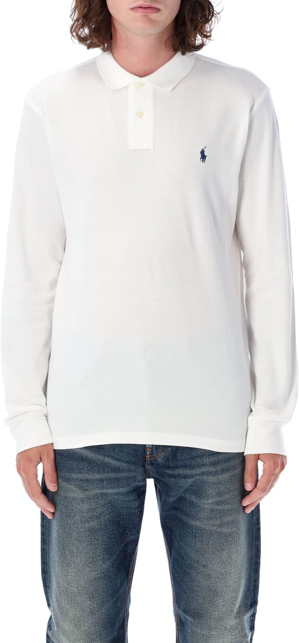 Ralph Lauren Polo L/S Custom Fit Bianco Wit
