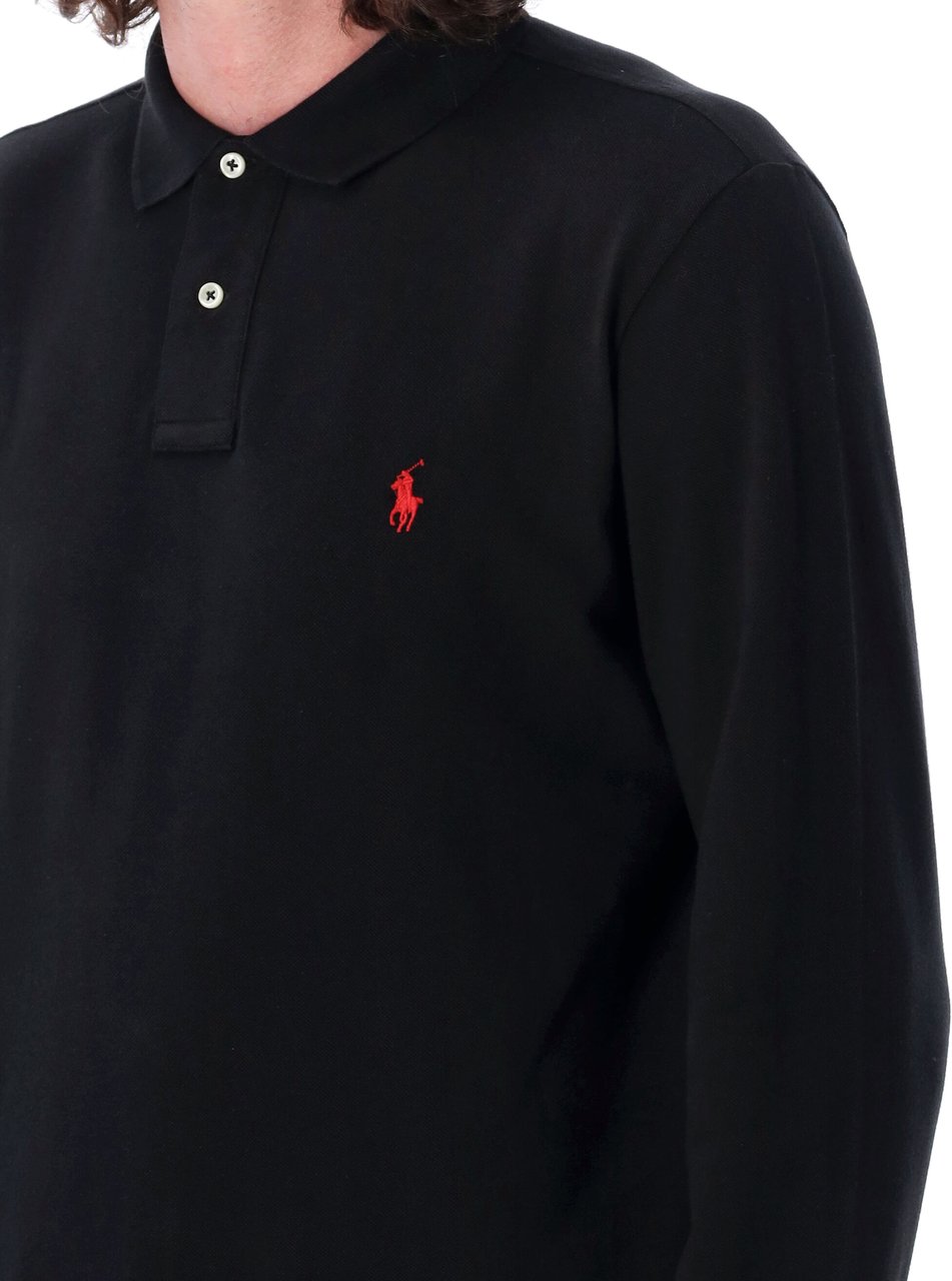 Ralph Lauren L/S Custom Polo Nero Zwart