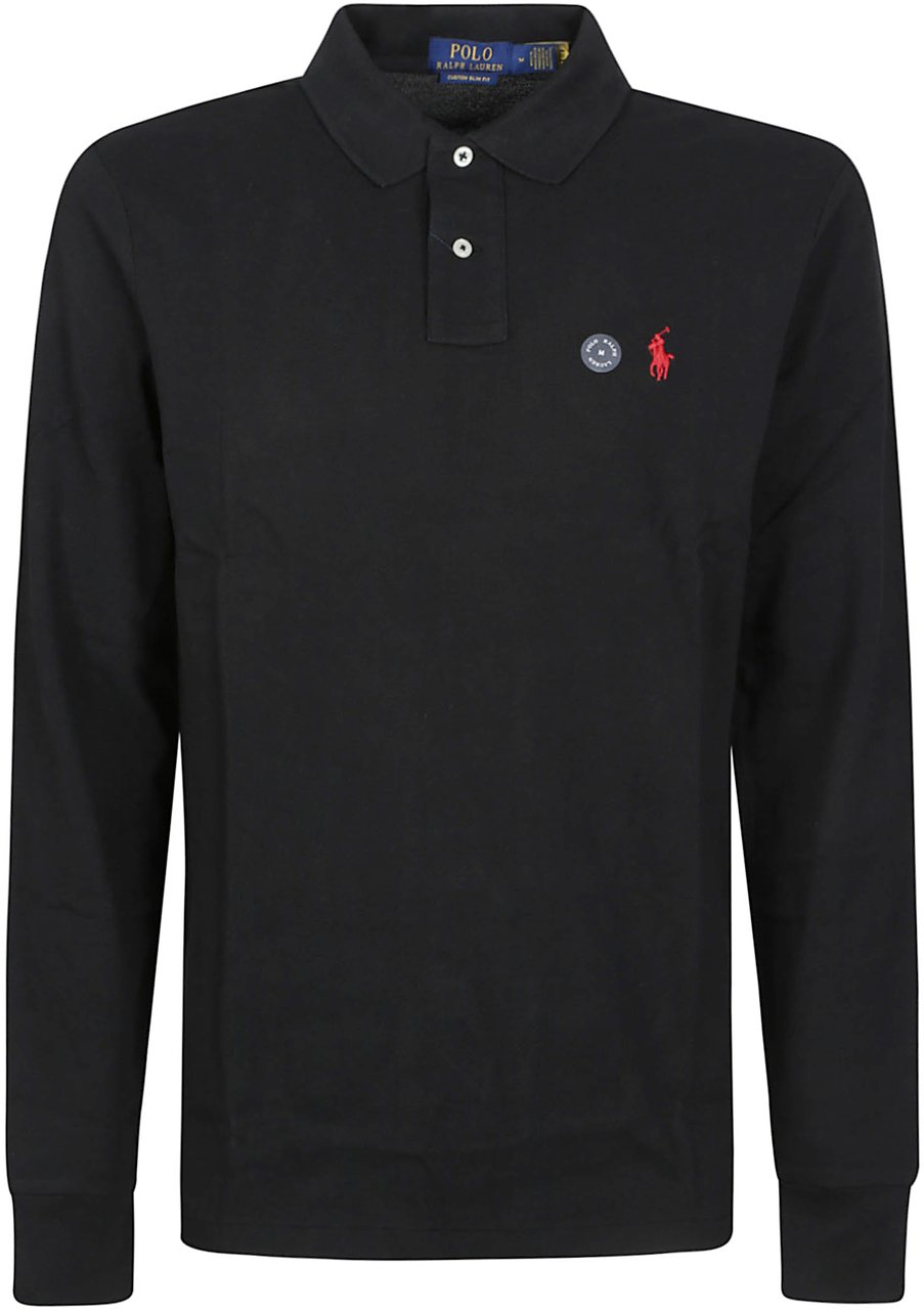 Ralph Lauren Long Sleeve Polo Shirt Black Zwart