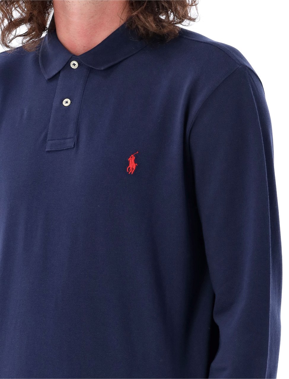 Ralph Lauren L/S Custom Polo Cruise Navy Blauw