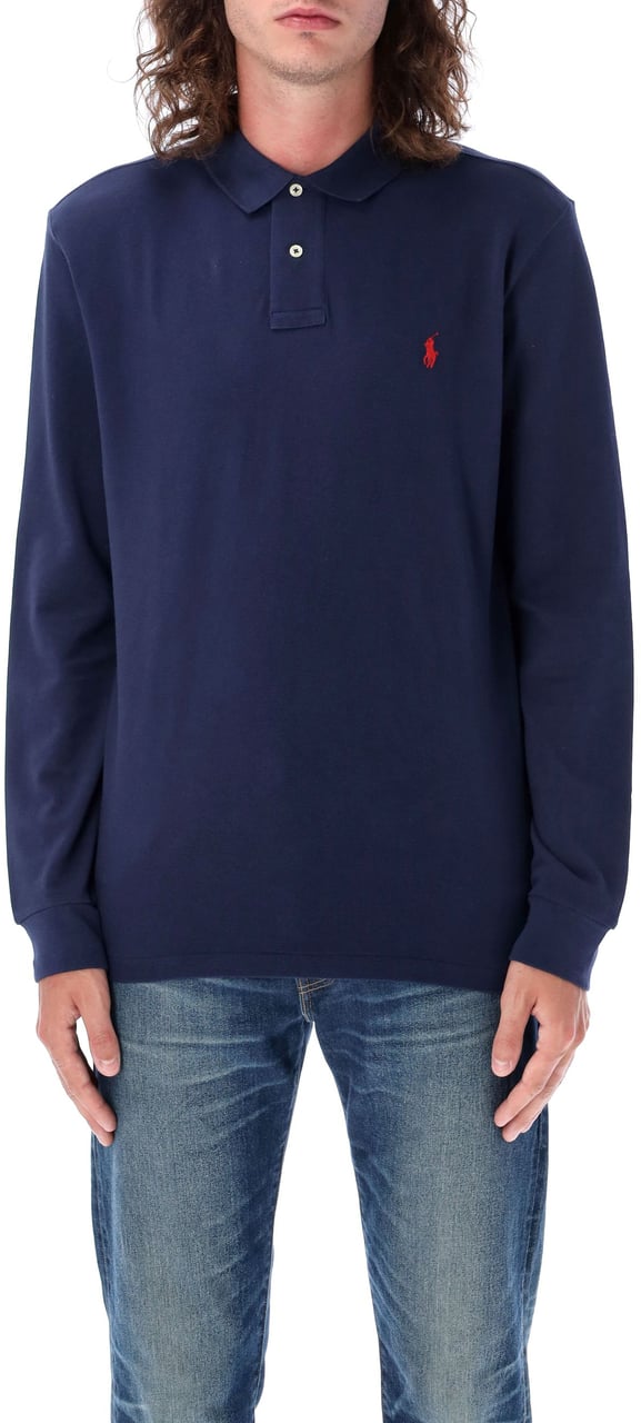Ralph Lauren L/S Custom Polo Cruise Navy Blauw