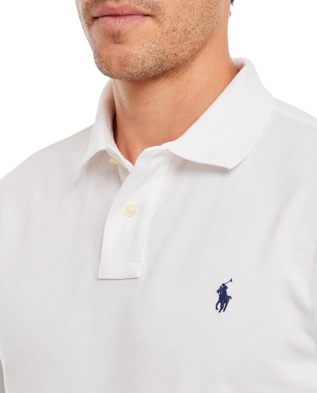 Ralph Lauren Ribbed Polo with Two-Button Closure and Iconic Pony Emblem Wit