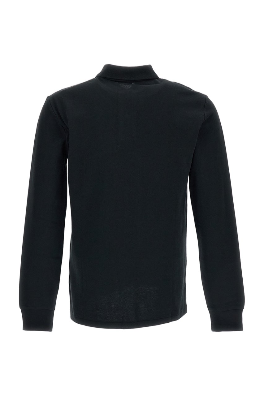 Ralph Lauren Black Long Sleeved Cotton Polo Shirt Zwart