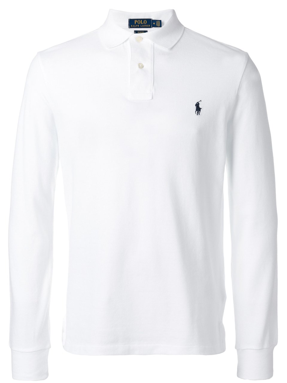 Ralph Lauren Cotton Embroidered Logo Long-Sleeve Polo Shirt Wit