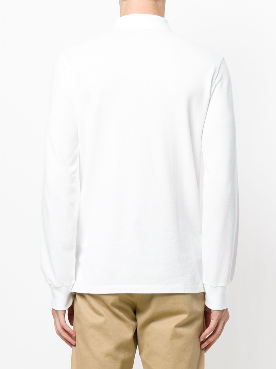 Ralph Lauren Cotton Embroidered Logo Long-Sleeve Polo Shirt Wit