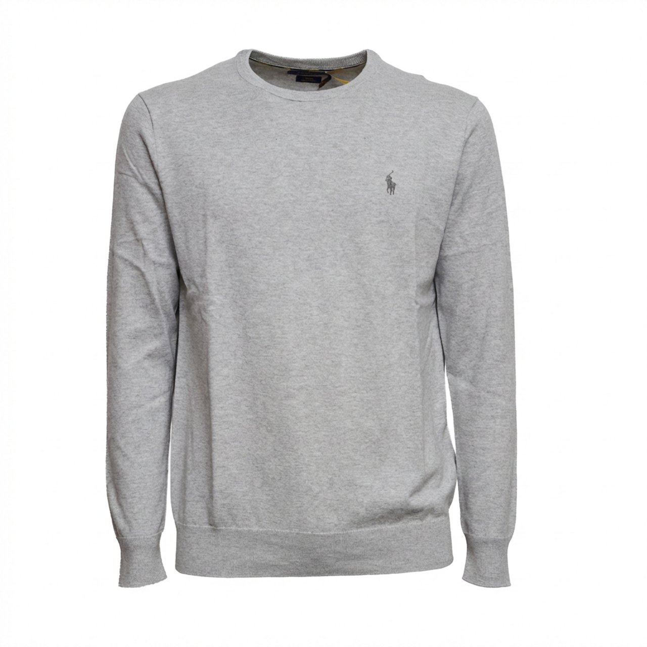 Ralph Lauren Slim Fit Cotton Crewneck Regular Sweater Grijs