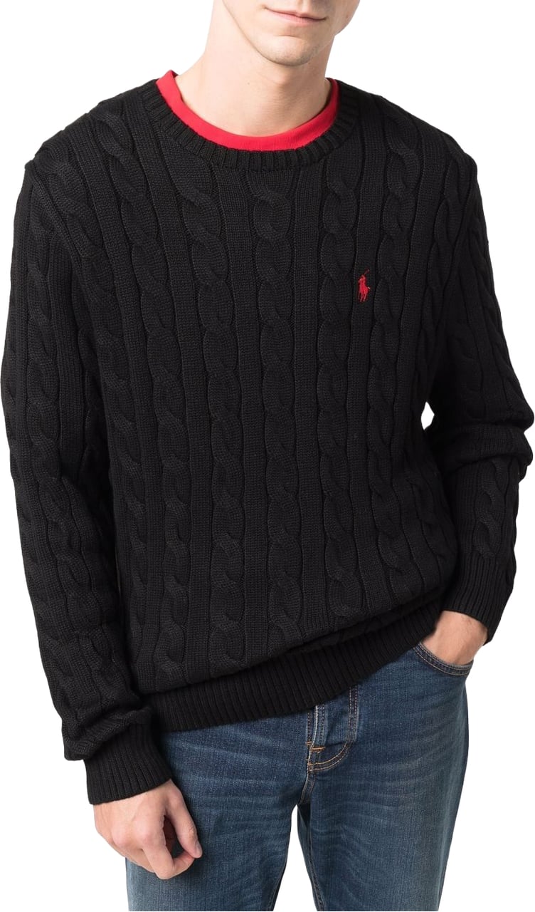 Ralph Lauren long sleeve sweater black Zwart