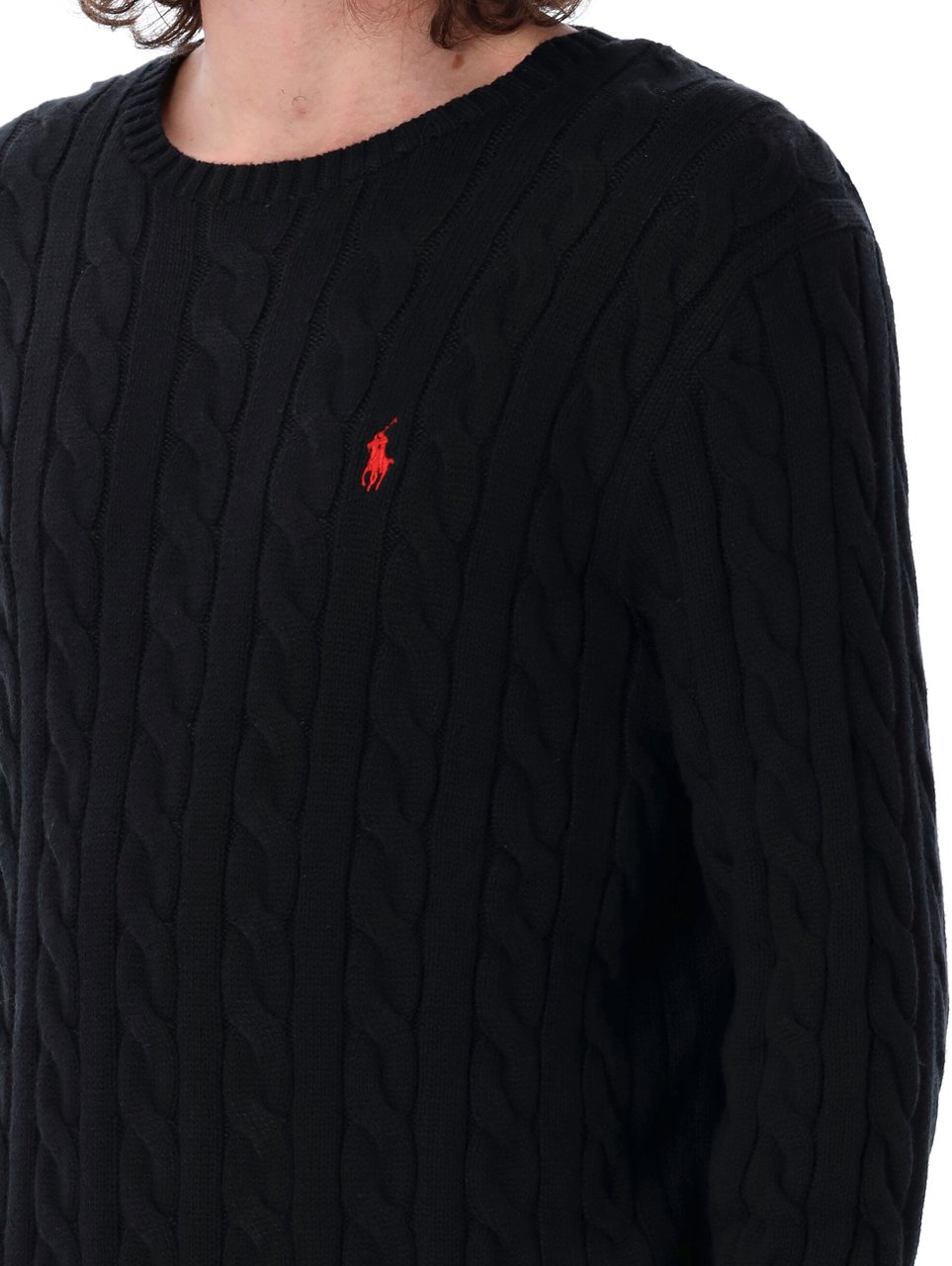 Ralph Lauren Cable Crewneck Nero Zwart